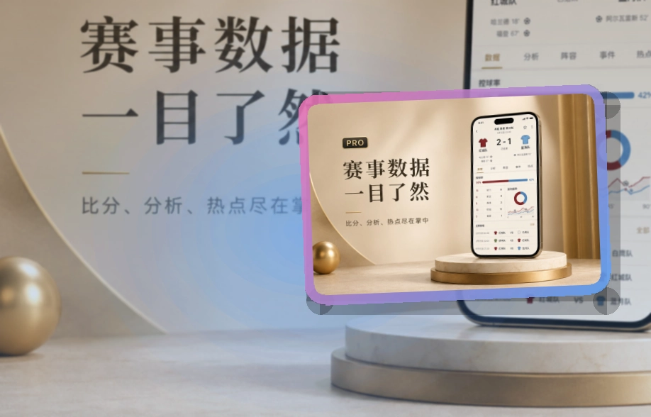 赛事控制台 · 手机端看球入口 · 直播比分随时查看界面展示
